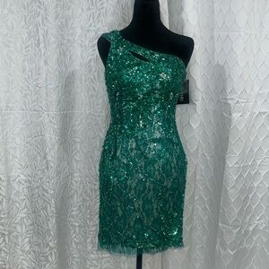 Enrolled one shoulder cocktail dress NWT